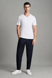 Reiss White Dayton Cotton V-Neck T-Shirt - Image 3 of 8