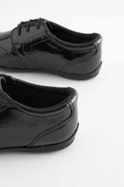 Black Patent Wide Fit (G) School Leather Lace-Up Brogues - Image 9 of 9