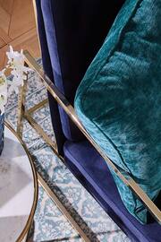 Hyperion Rich Teal Blue Selene Luxury Chenille Piped Cushion - Image 3 of 3