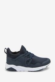 Navy Blue Mesh Elastic Lace Trainers - Image 1 of 5