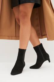 Black Regular/Wide Fit Chisel Toe Chelsea Ankle Boots - Image 1 of 7