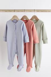 Multi 3 Pack Cotton Baby Sleepsuits (0-2yrs) - Image 1 of 9