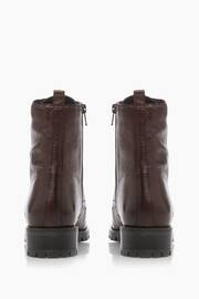 Dune London Brown Wide Fit Prestone Cleated Hiker Boots - Image 4 of 5