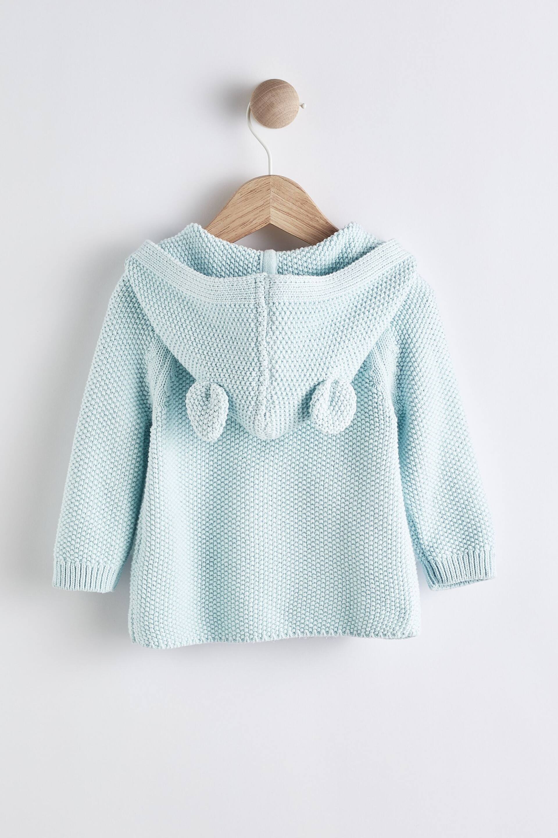 Blue Knitted Baby Bear Cardigan (0mths-2yrs) - Image 2 of 4