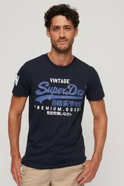 Superdry Tois Blue Grit Essential Logo Embriodery T-Shirt - Image 1 of 5