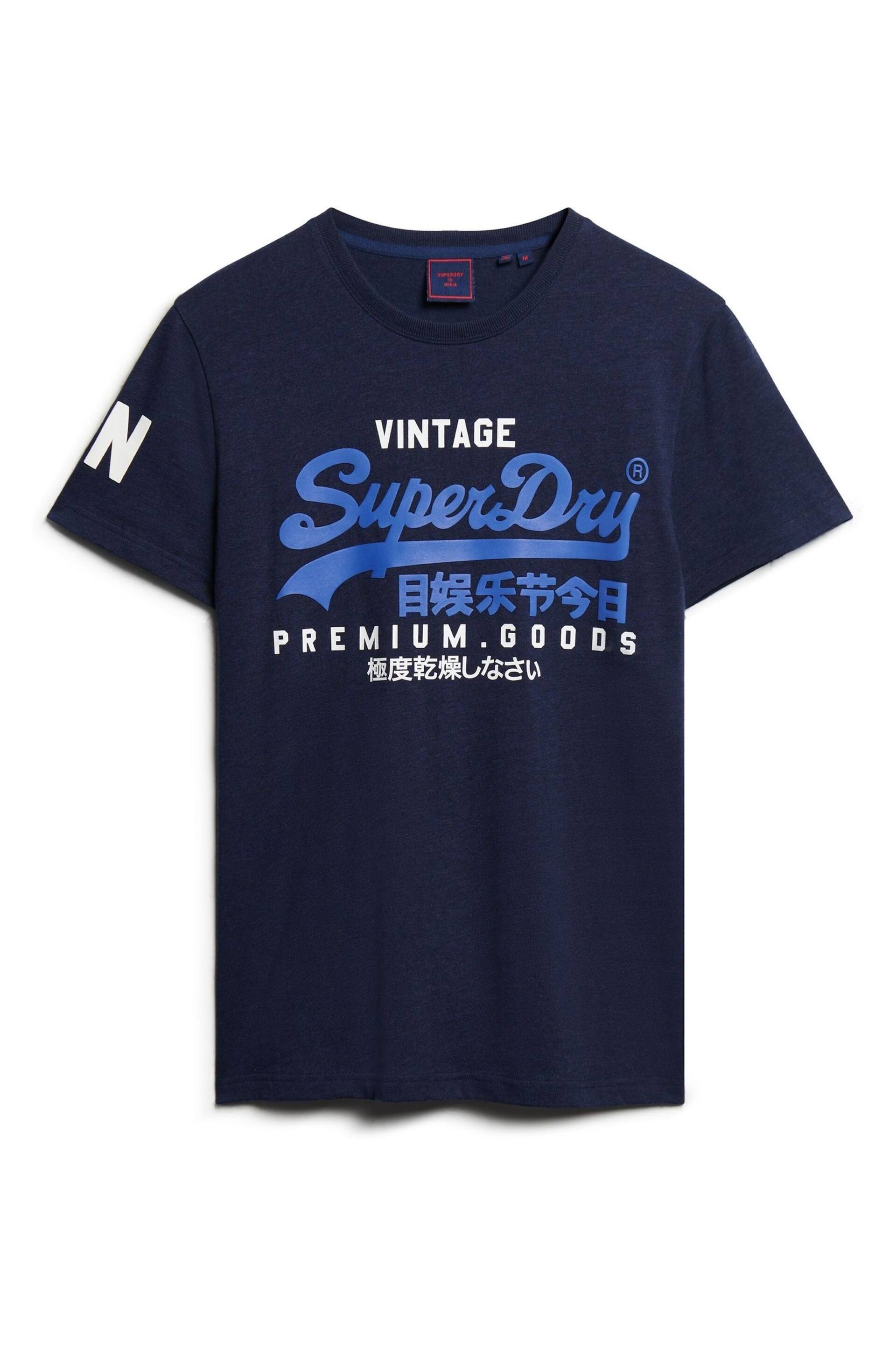Superdry Tois Blue Grit Essential Logo Embriodery T-Shirt - Image 4 of 5