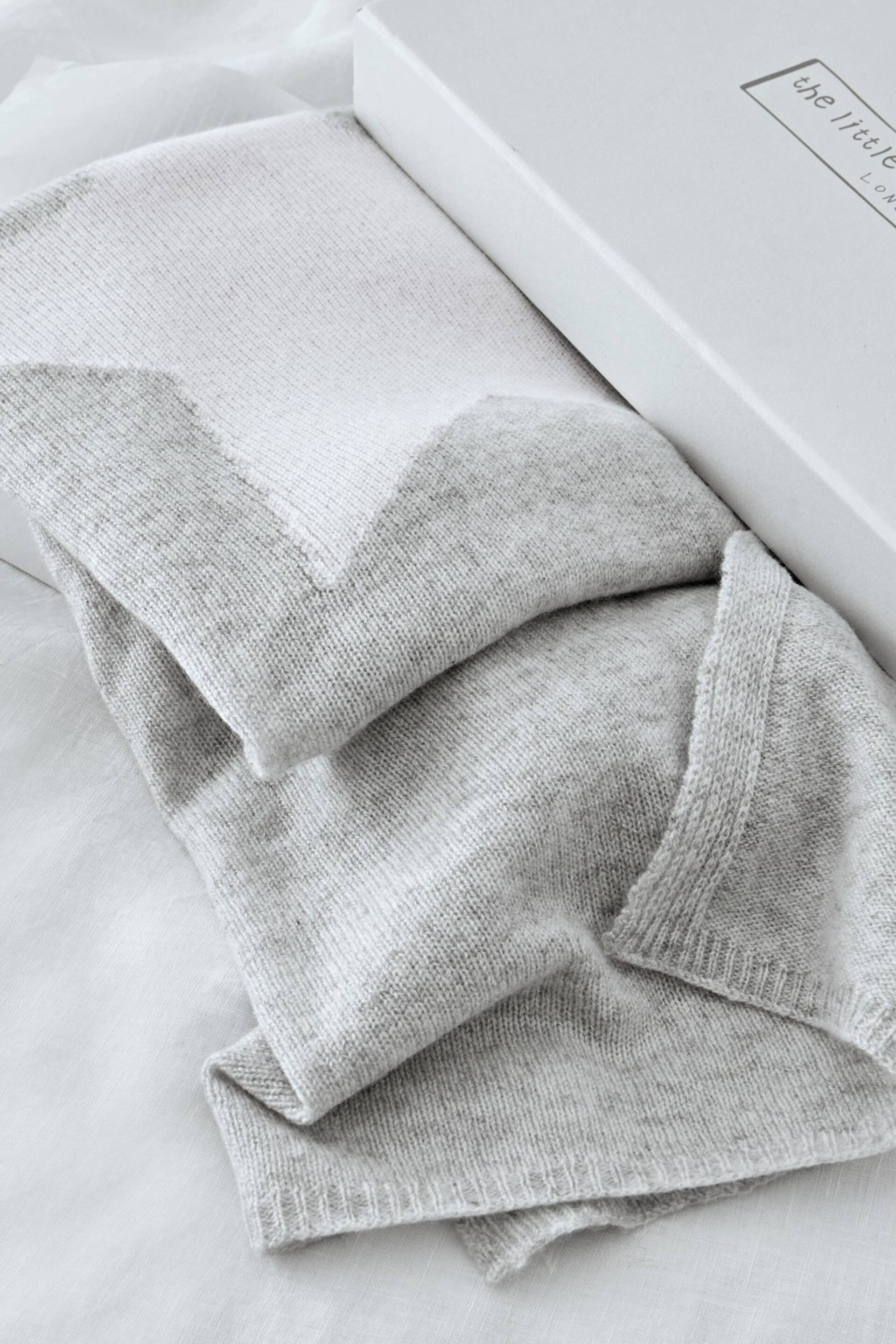 The White Company Baby Grey Star Luxury Cashmere Blanket - Image 1 of 4