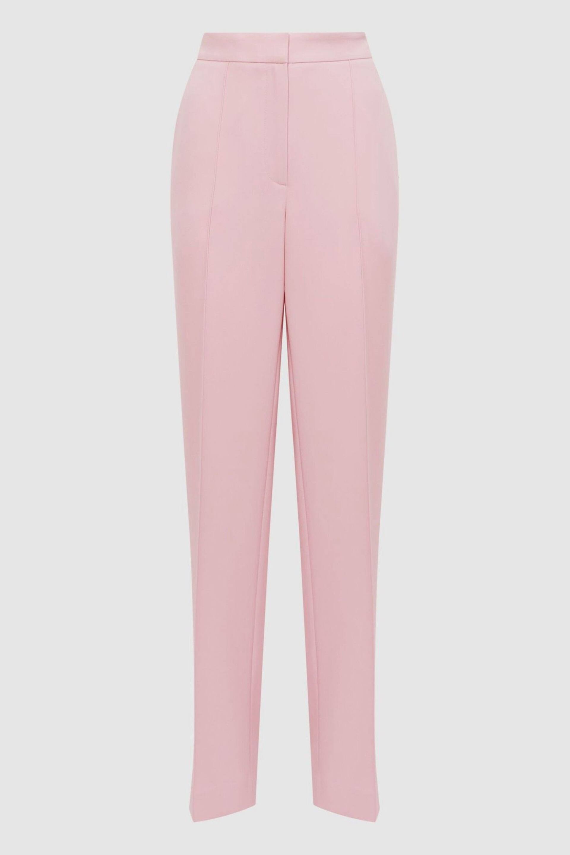 Reiss Pink Marina Petite Wide Leg Split Hem Trousers - Image 2 of 6