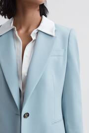 Reiss Blue Clara Single Breasted Wool Blend Blazer - Image 3 of 6