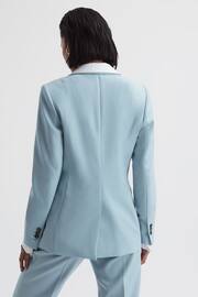 Reiss Blue Clara Single Breasted Wool Blend Blazer - Image 5 of 6
