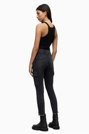 AllSaints Black Duran Skinny Cargo Jeans - Image 2 of 6