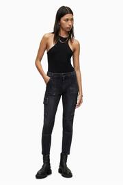 AllSaints Black Duran Skinny Cargo Jeans - Image 3 of 6