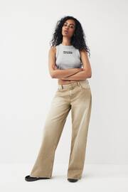 Beige Baggy Wide Leg Hourglass Jeans - Image 1 of 6