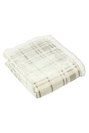 furn. Natural Teddy Blake Check Fleece Throw - Image 2 of 4