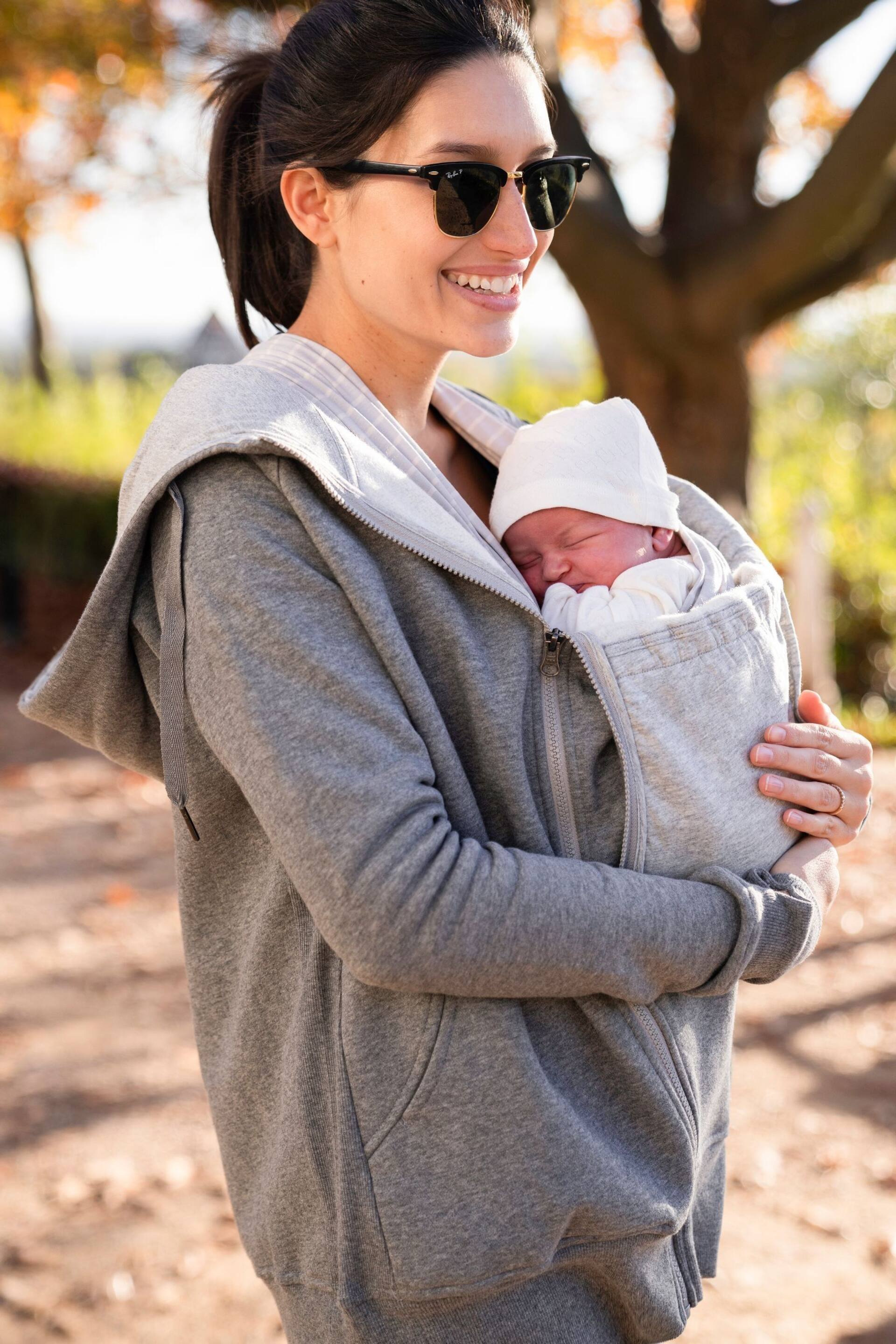 Seraphine Grey Cotton Blend 3 in 1 Maternity Hoodie - Image 1 of 5