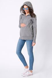 Seraphine Grey Cotton Blend 3 in 1 Maternity Hoodie - Image 4 of 5
