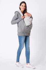 Seraphine Grey Cotton Blend 3 in 1 Maternity Hoodie - Image 5 of 5