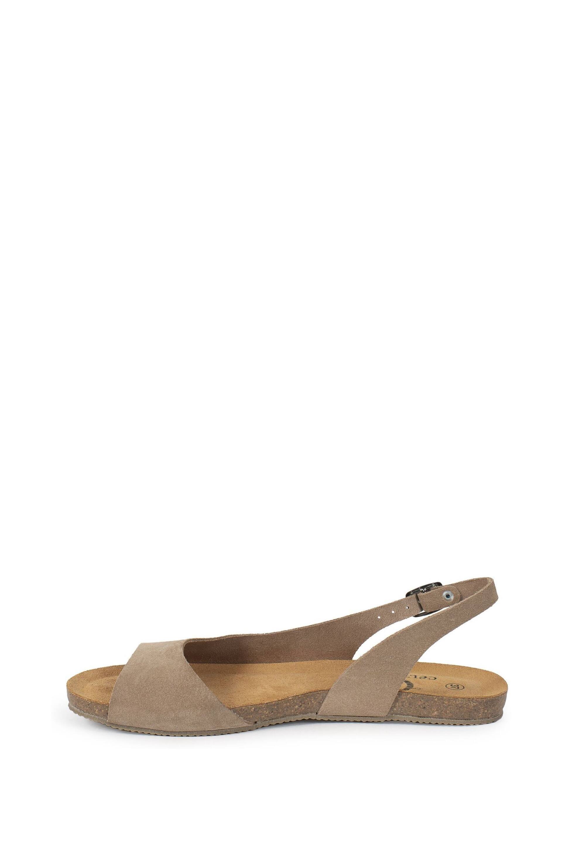 Celtic & Co. Cream Sling Back Flat Sandals - Image 2 of 5