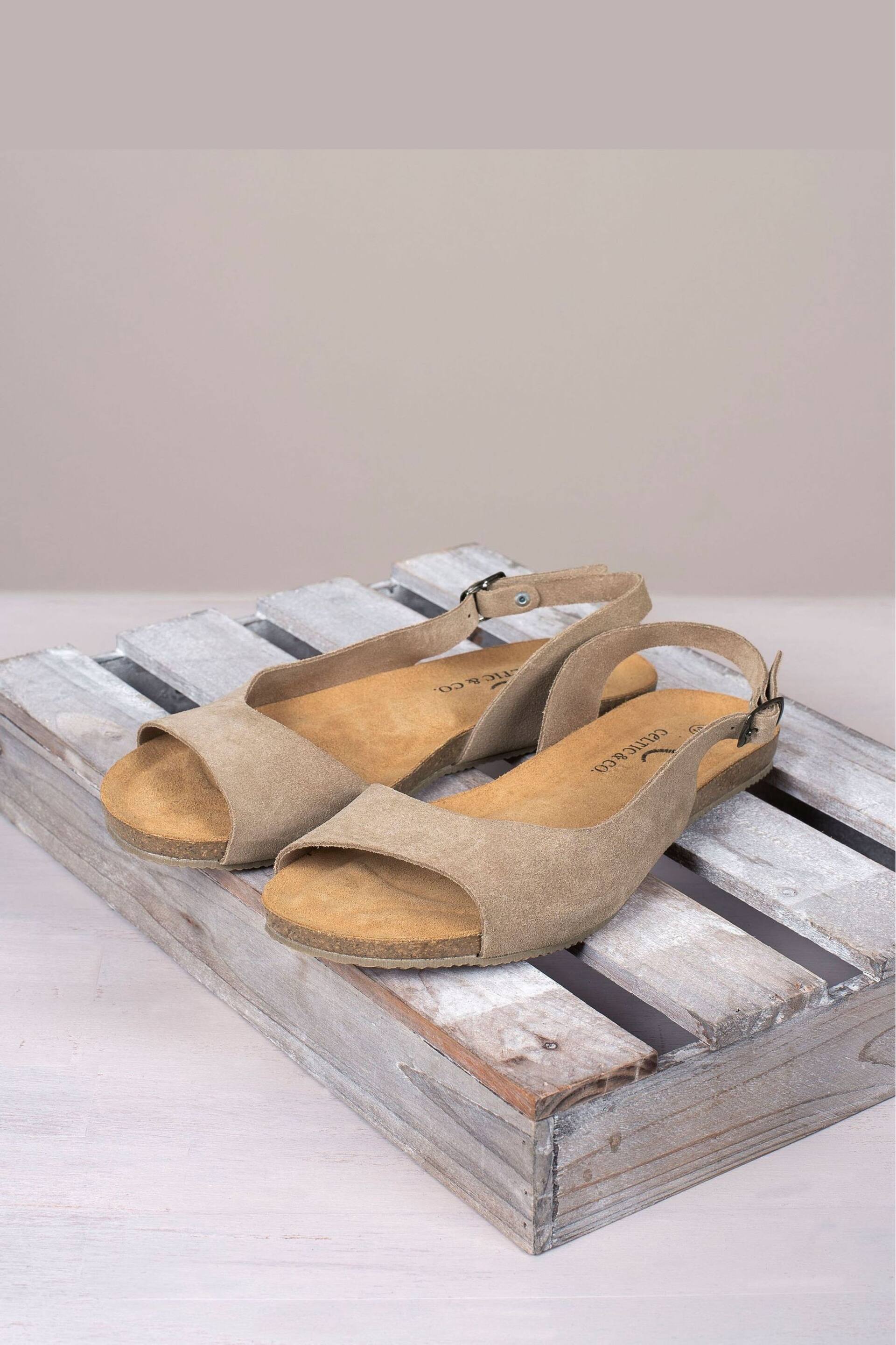 Celtic & Co. Cream Sling Back Flat Sandals - Image 5 of 5