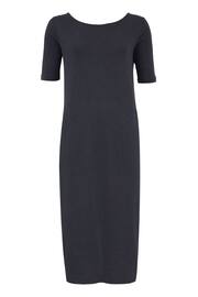 Celtic & Co. Navy Blue Linen/Cotton Button Back Dress - Image 4 of 6