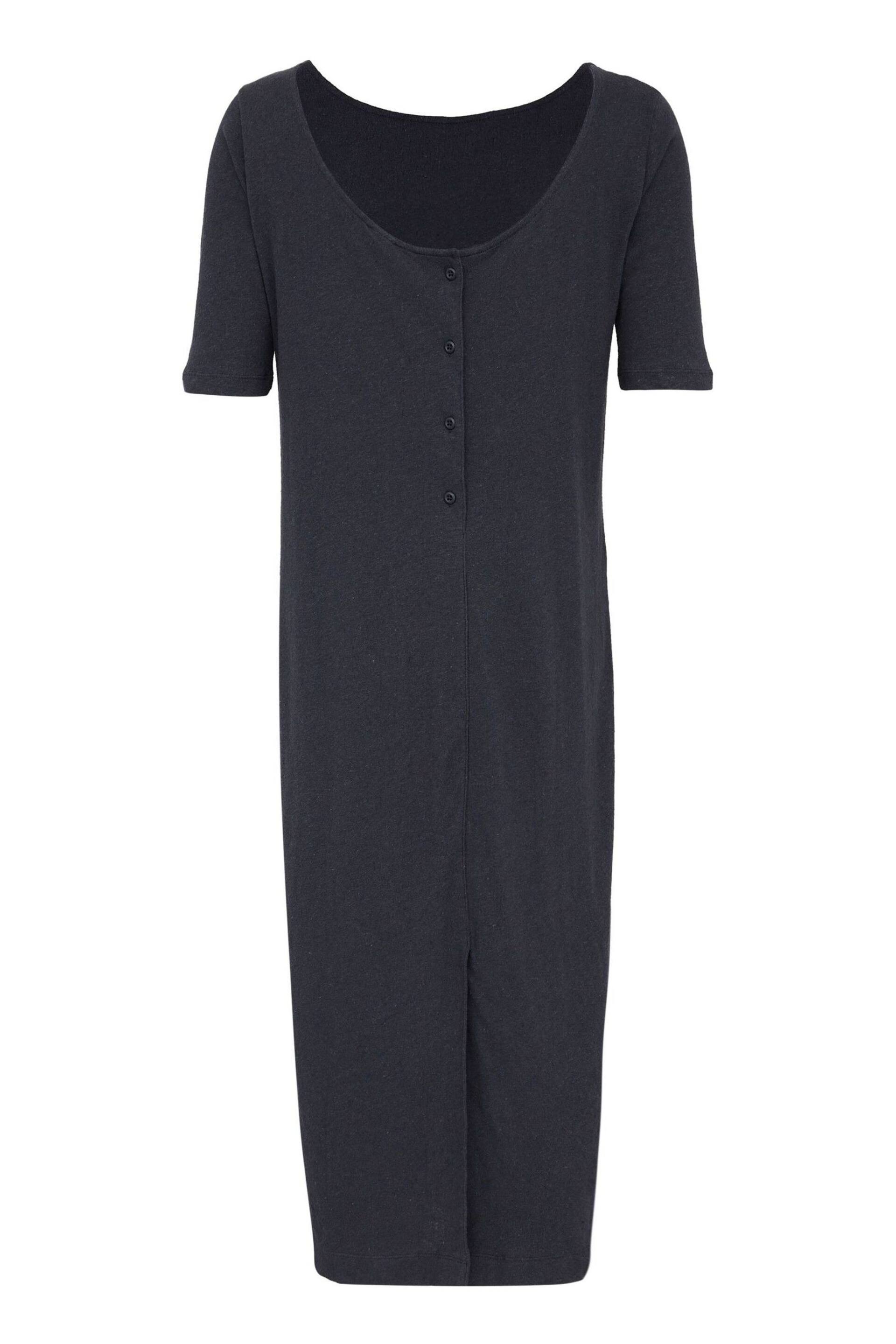 Celtic & Co. Navy Blue Linen/Cotton Button Back Dress - Image 5 of 6