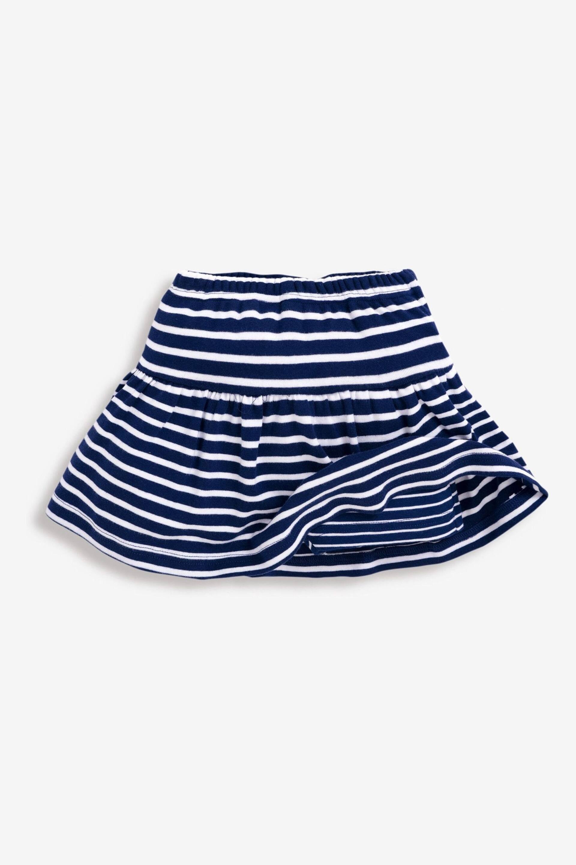 JoJo Maman Bébé Navy Girls' Classic Stripe Skort - Image 1 of 1