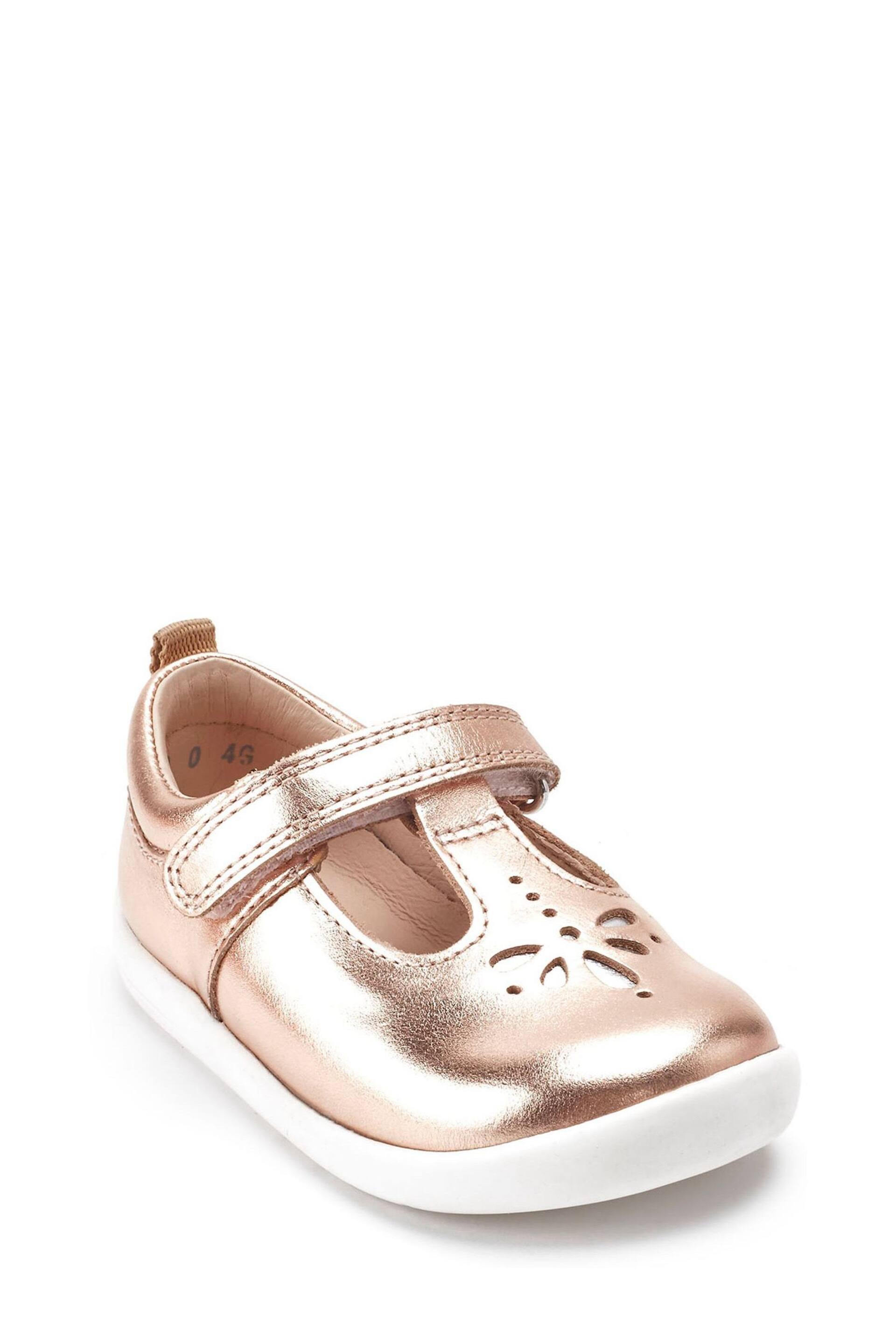 Start-Rite Puzzle Rose Gold Leather T-Bar First Shoes F & G Fit - Image 5 of 5