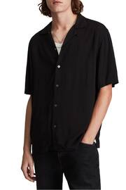 AllSaints Black Venice Short Sleeve Shirt - Image 1 of 4