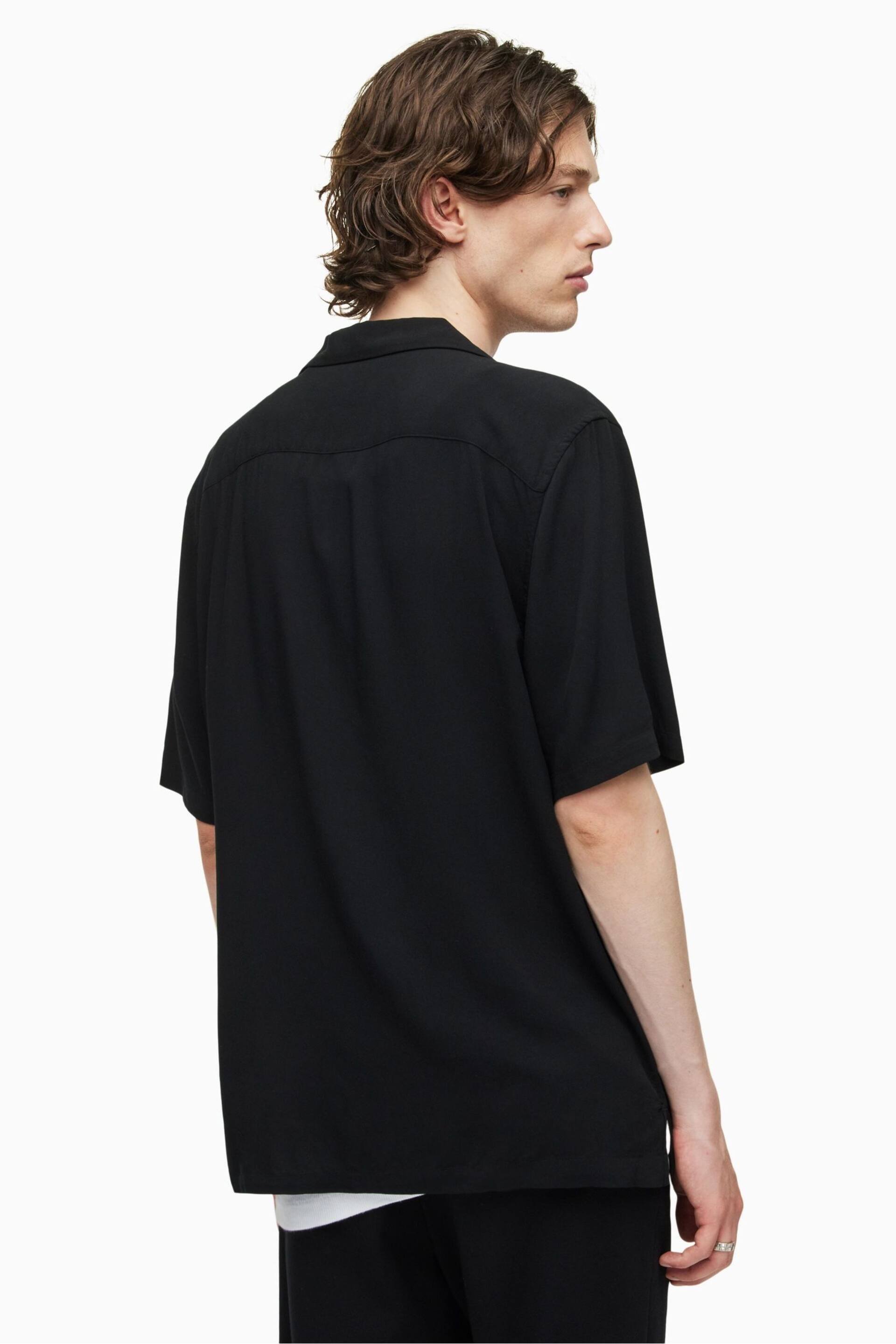 AllSaints Black Venice Short Sleeve Shirt - Image 2 of 4