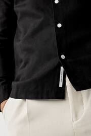 Black Linen Blend Long Sleeve Shirt - Image 5 of 7