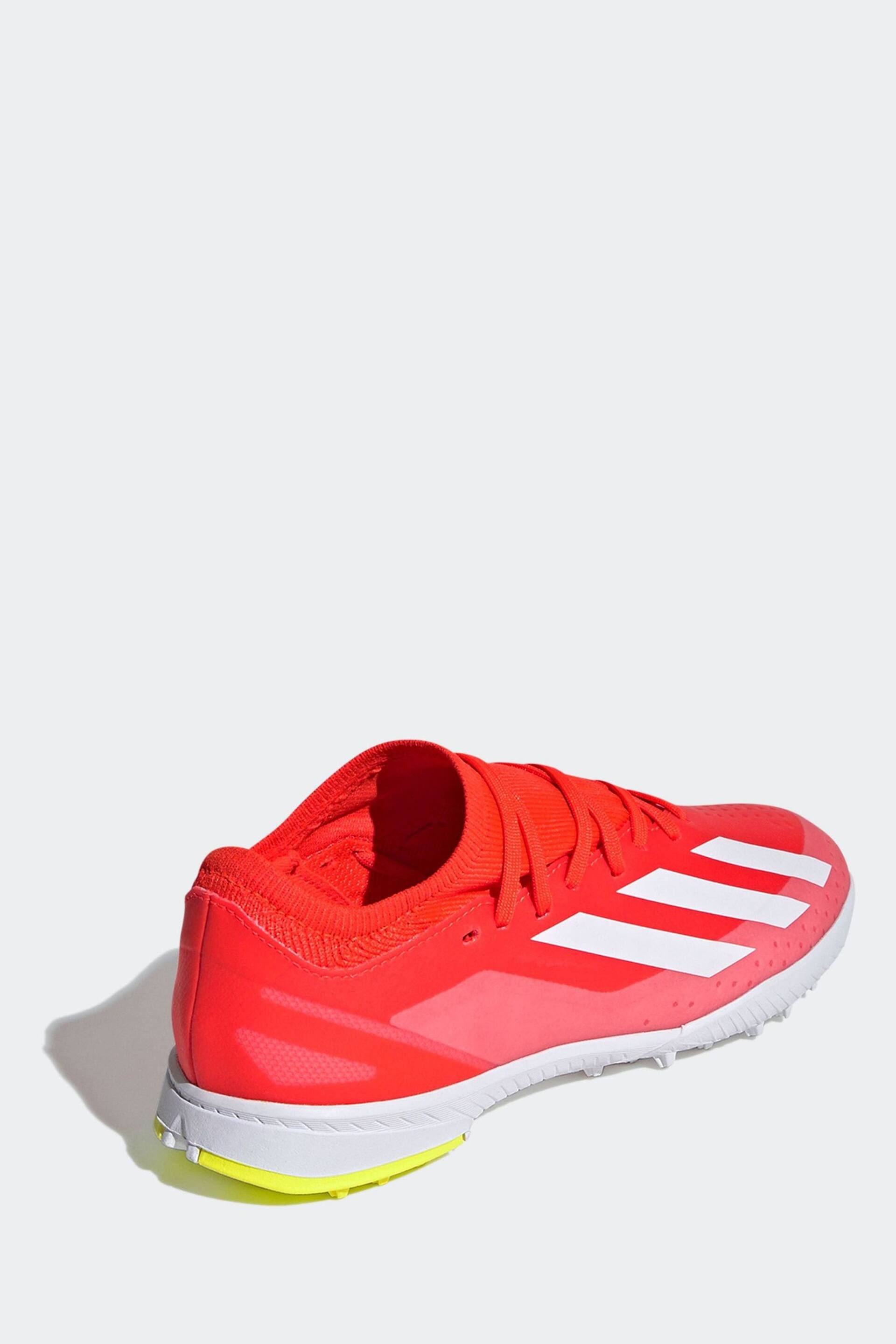 adidas Red/White Football X Crazyfast League Turf Kids Boots - Image 4 of 10