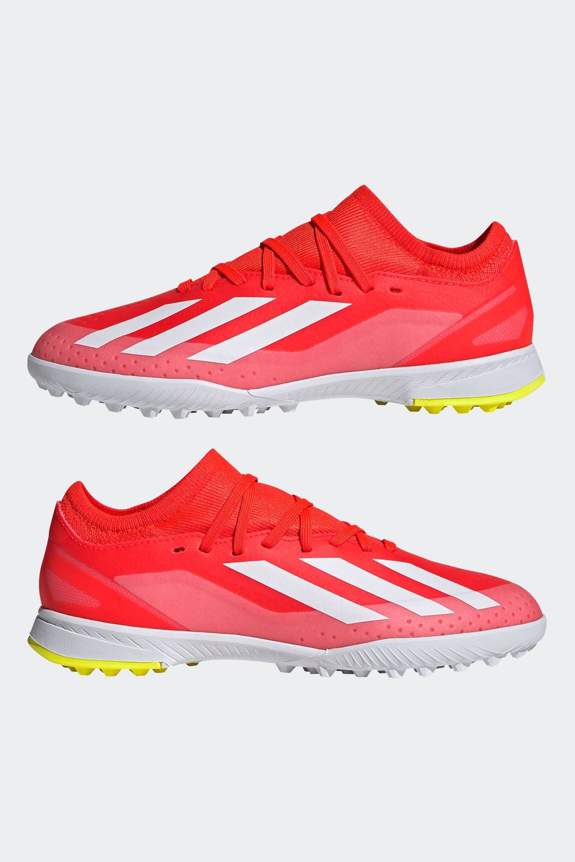 adidas Red/White Football X Crazyfast League Turf Kids Boots - Image 5 of 10