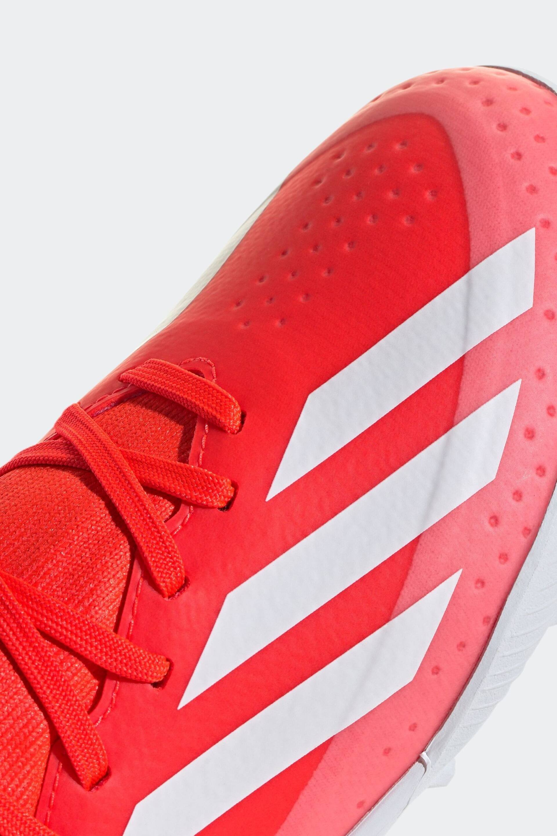 adidas Red/White Football X Crazyfast League Turf Kids Boots - Image 9 of 10