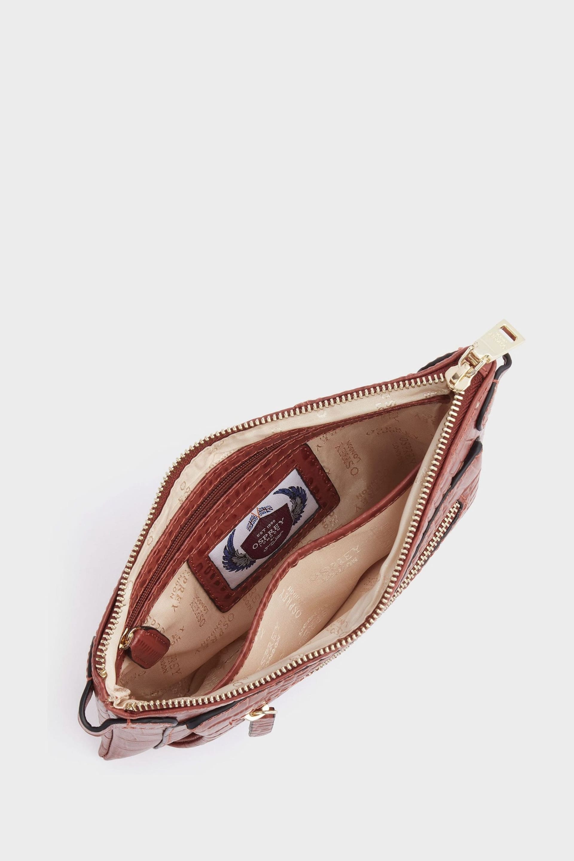 Osprey London  The Ruby Leather Cross-Body Cognac Clutch - Image 3 of 6