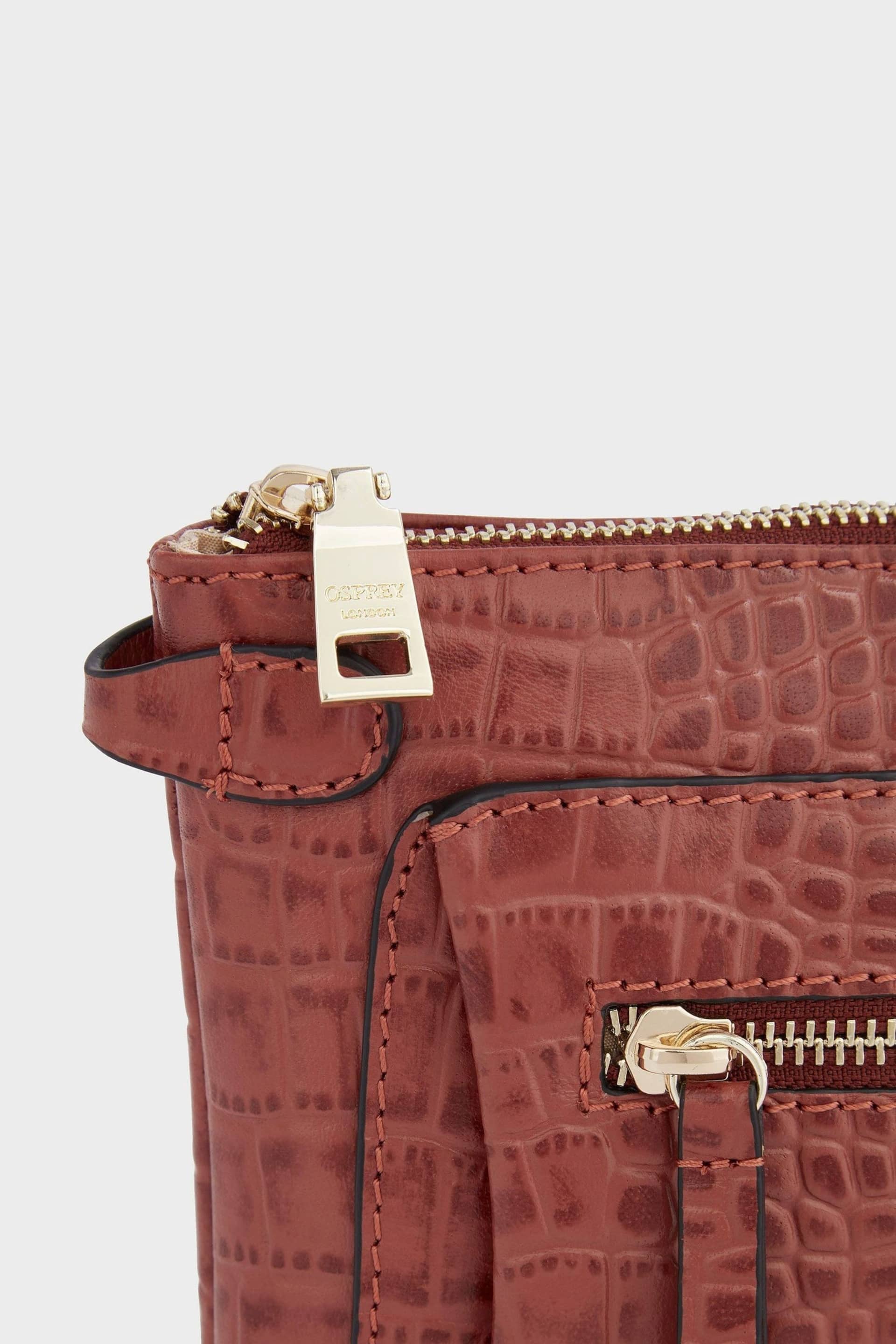 Osprey London  The Ruby Leather Cross-Body Cognac Clutch - Image 4 of 6