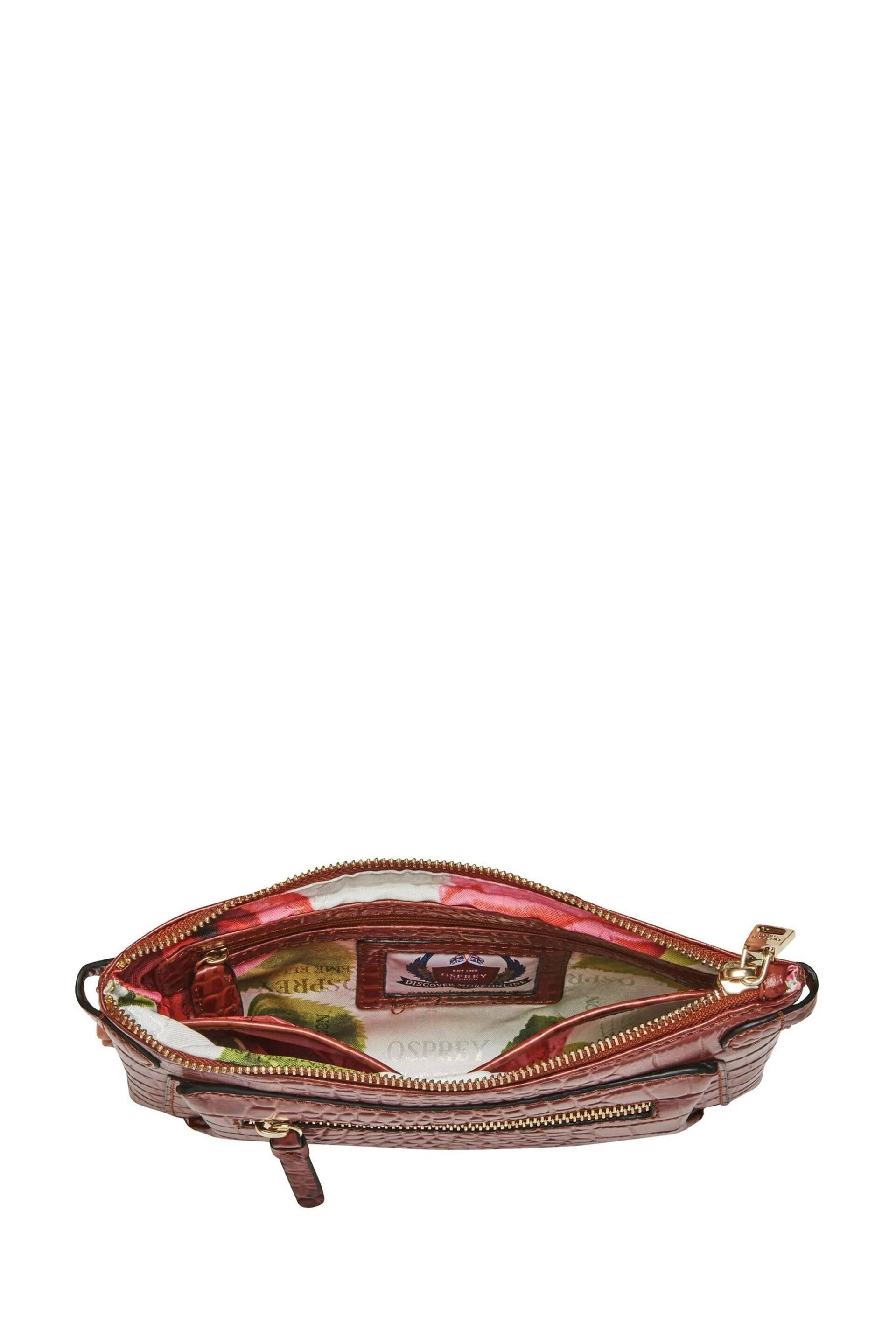 Osprey London  The Ruby Leather Cross-Body Cognac Clutch - Image 5 of 6
