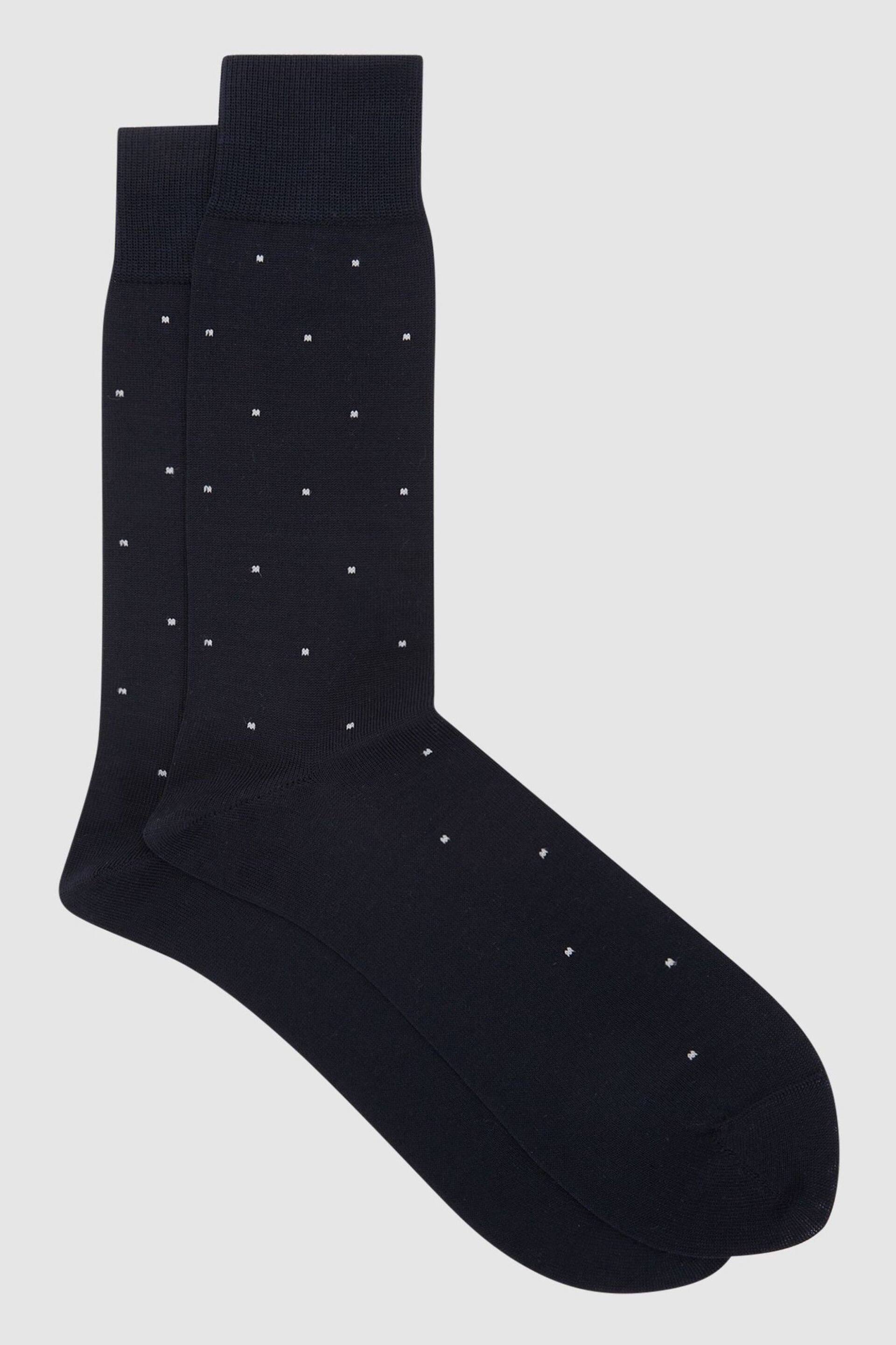 Reiss Navy Mario Spot Polka Dot Socks - Image 1 of 4