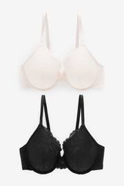 Black/Cream Pad Full Cup Lace Bras 2 Pack - Image 7 of 9