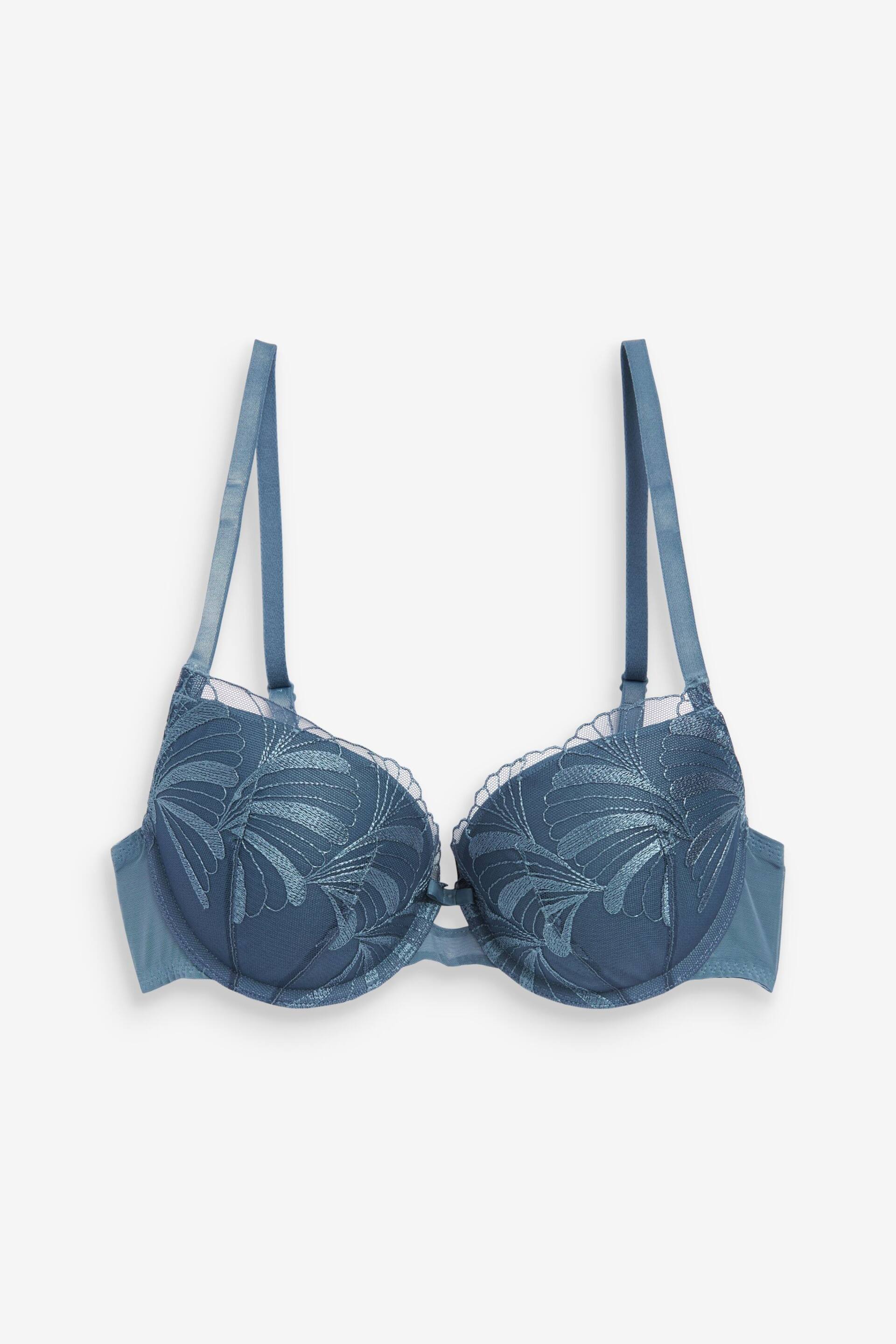 Blue/Nude Pad Balcony Embroidered Bras 2 Pack - Image 11 of 12