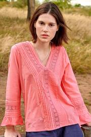 Aspiga Valentina Pink Embroidered Organic Cotton Blouse - Image 1 of 5