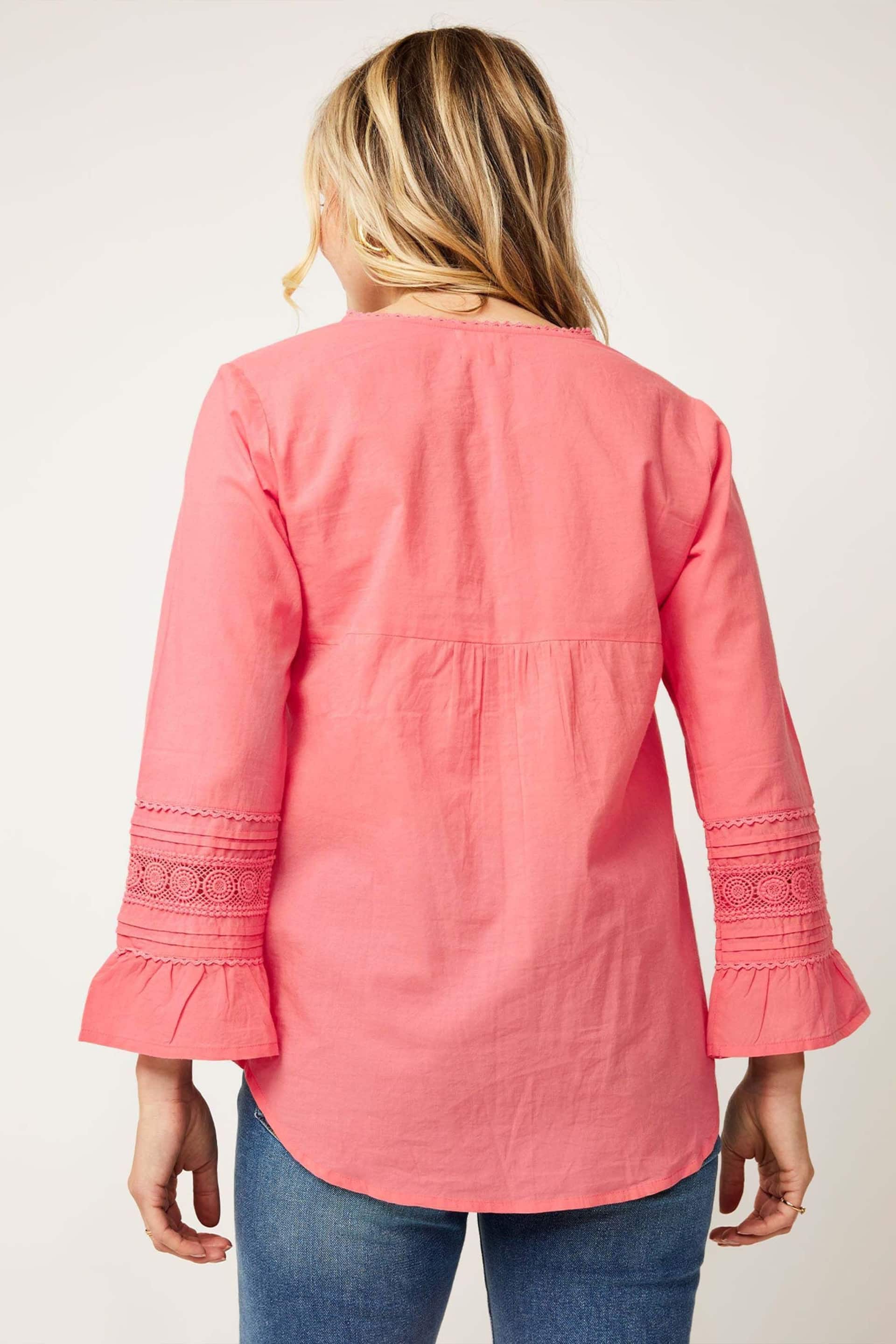 Aspiga Valentina Pink Embroidered Organic Cotton Blouse - Image 2 of 5