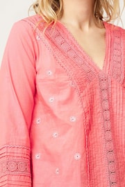 Aspiga Valentina Pink Embroidered Organic Cotton Blouse - Image 4 of 5