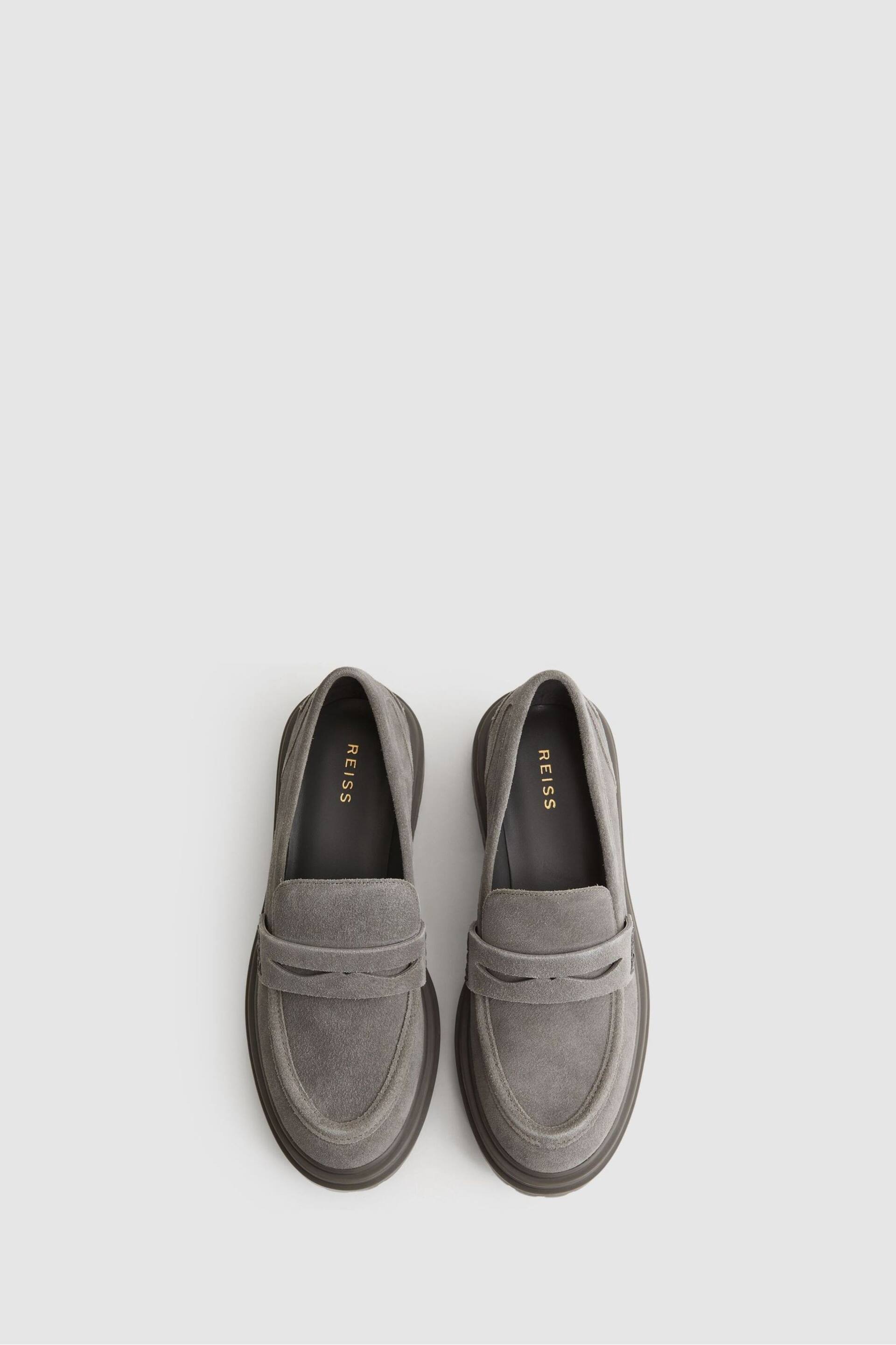 Reiss Grey Adele Leather Chunky Cleated Loafers - Image 3 of 5