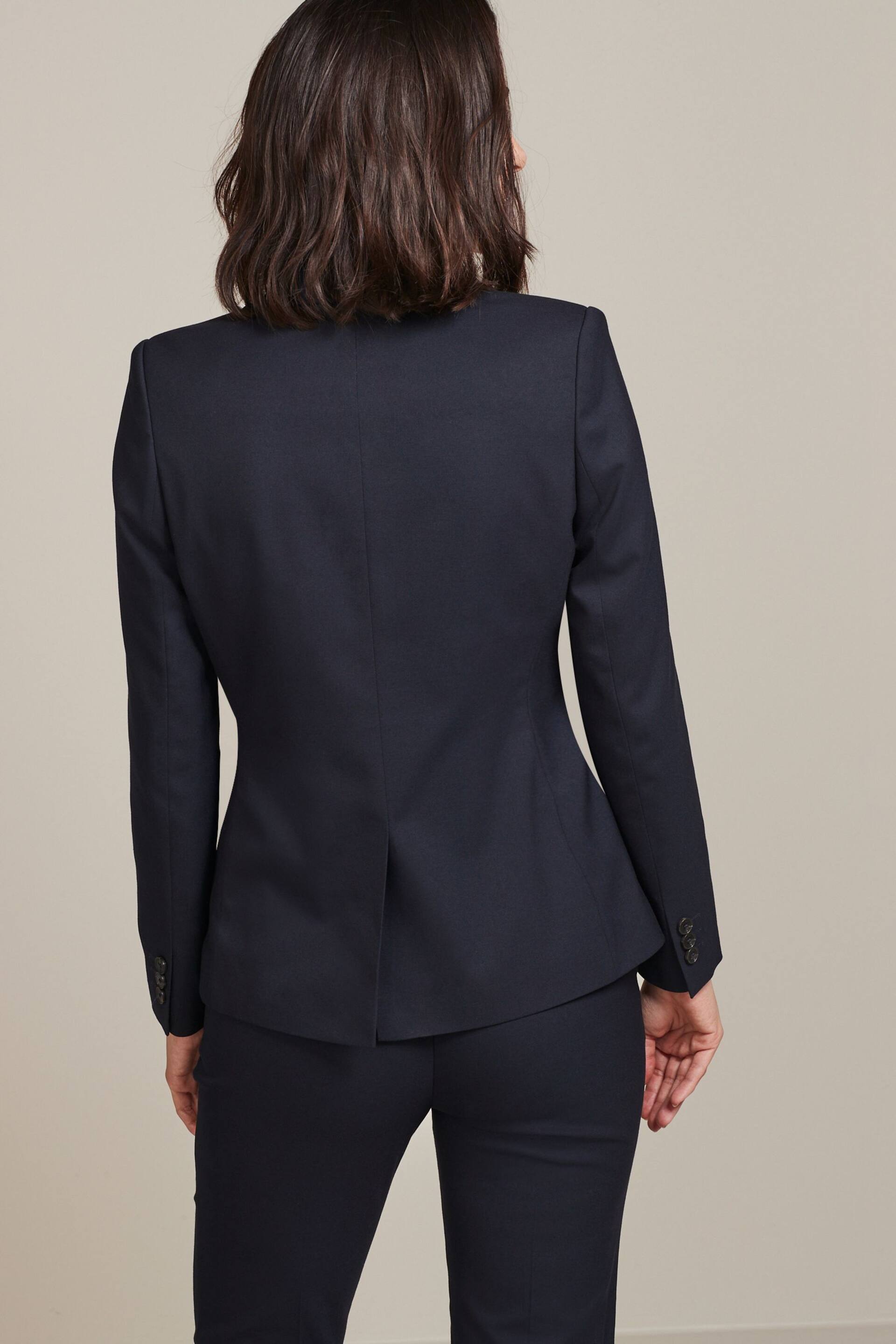 Navy Blue Tailored Single Breasted Jacket - Image 4 of 6