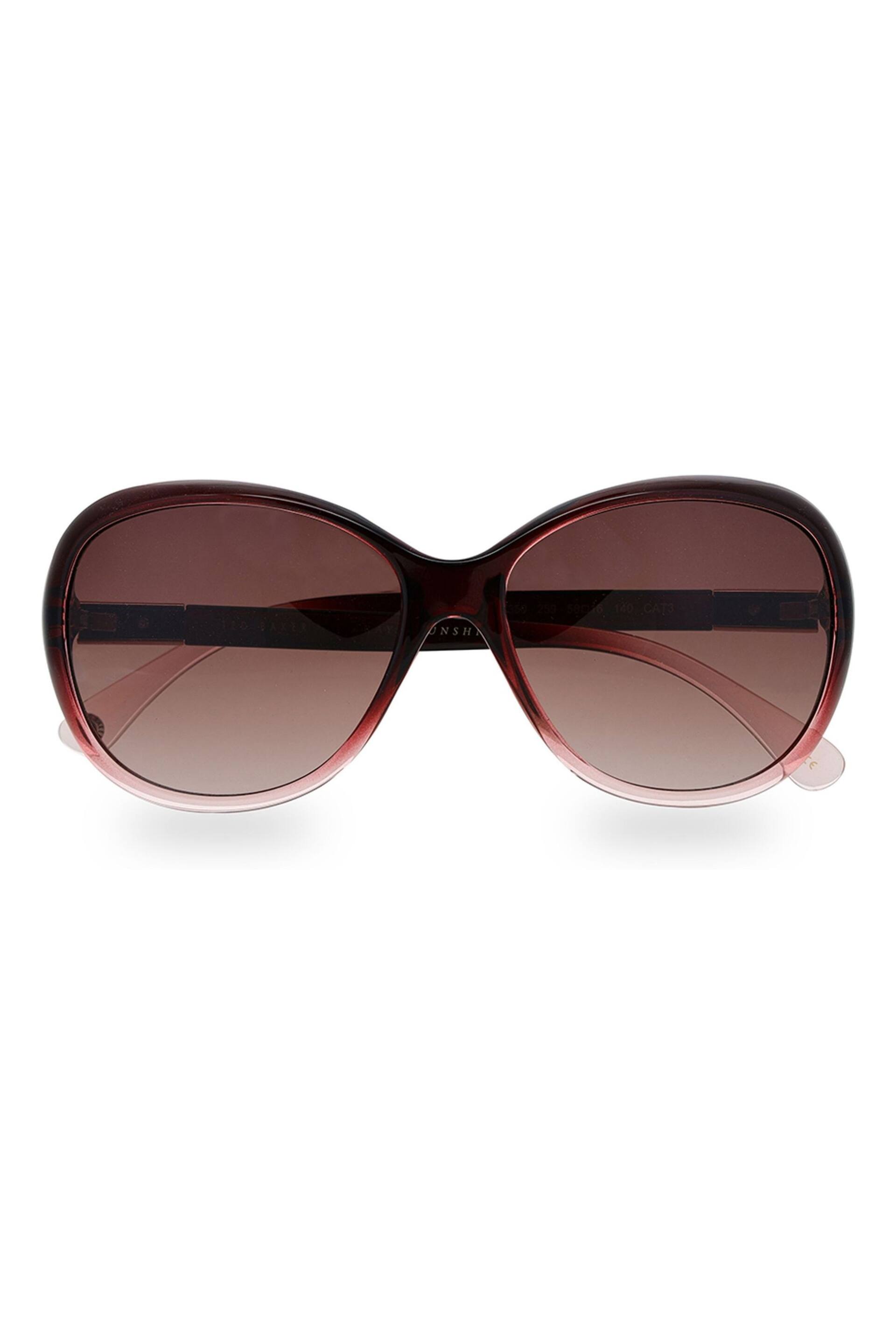 Ted Baker Gradient Wine Red Oversized Graduated Fashion Frame Sunglasses - Image 2 of 5