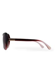 Ted Baker Gradient Wine Red Oversized Graduated Fashion Frame Sunglasses - Image 3 of 5