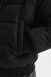 Reiss Black Frost Senior Faux Fur Trim Puffer Jacket - Image 4 of 7