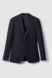 Reiss Navy Dunn Slim Fit Wool Textured Single Breasted Blazer - Image 2 of 6