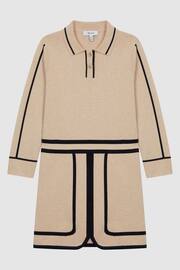 Reiss Camel Layla Junior Knitted Mini Dress - Image 2 of 5