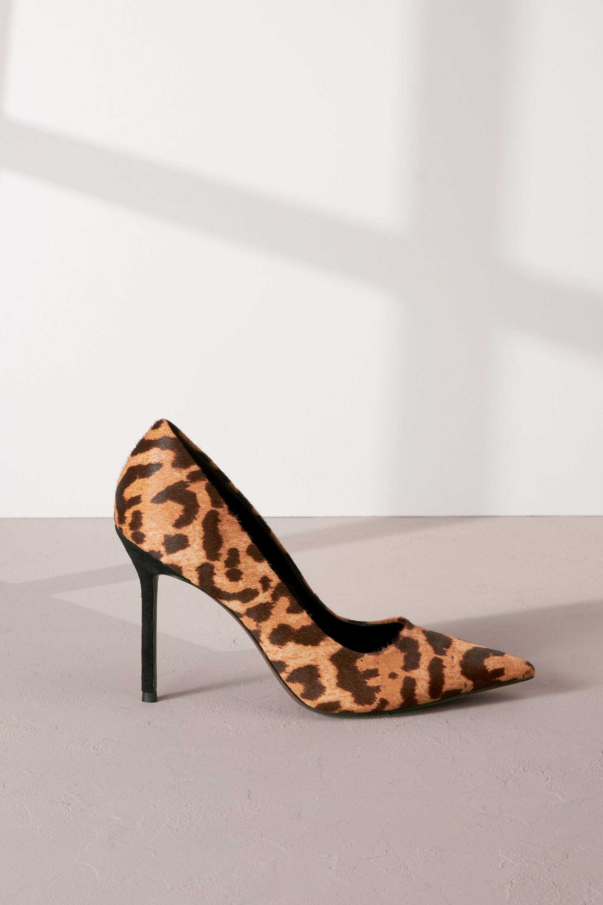 Leopard Forever Comfort® Leather Point Toe Court Shoes - Image 2 of 7